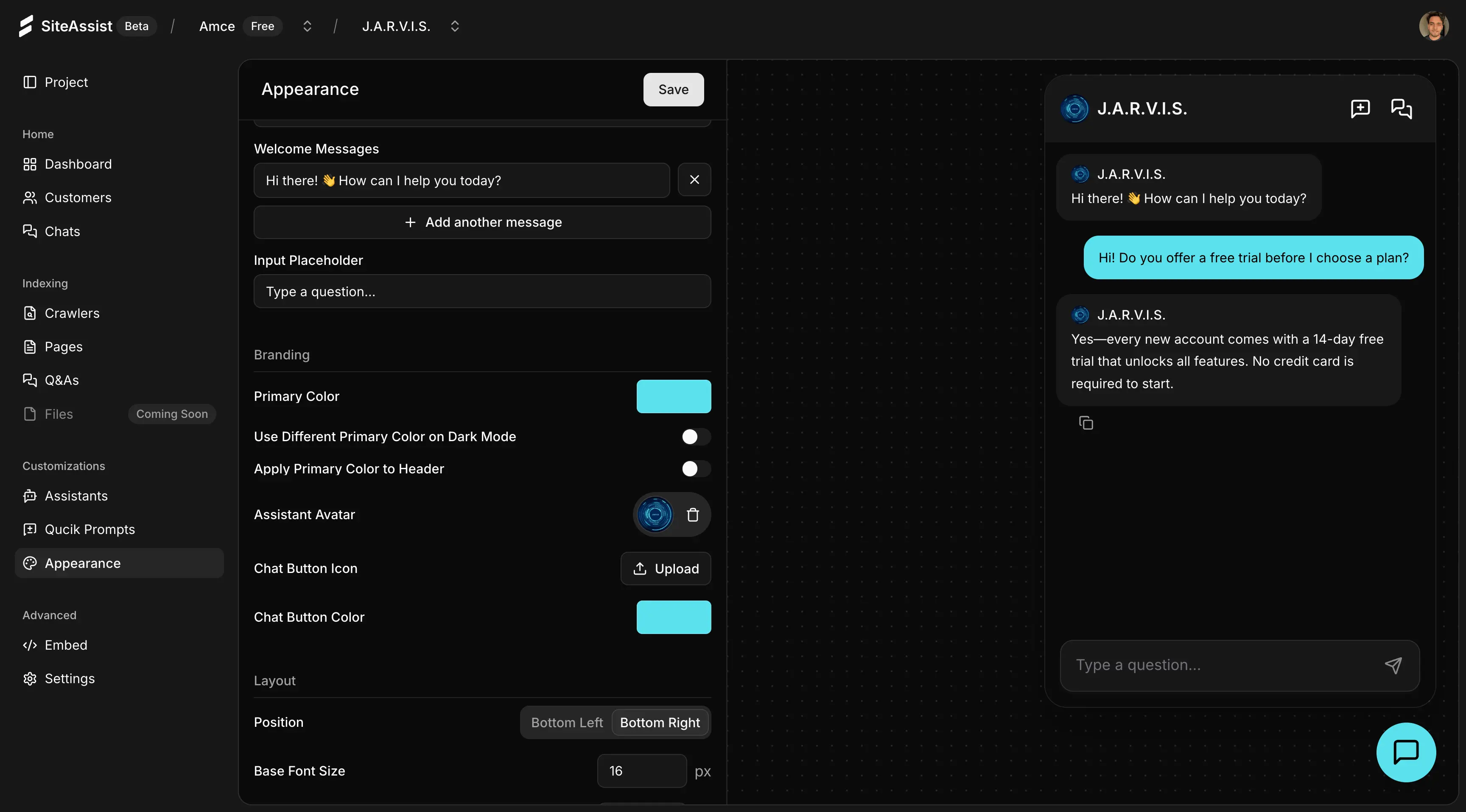 SiteAssist add pages screenshot